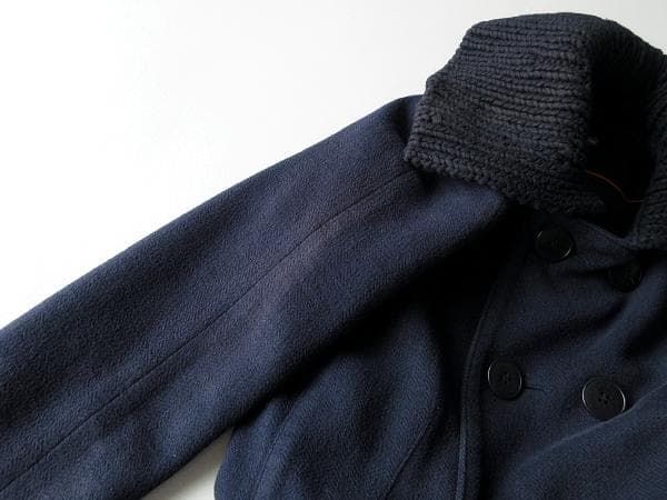 Umii908 45rpm ニット襟 微起毛 コットンヘリンボーンツイード