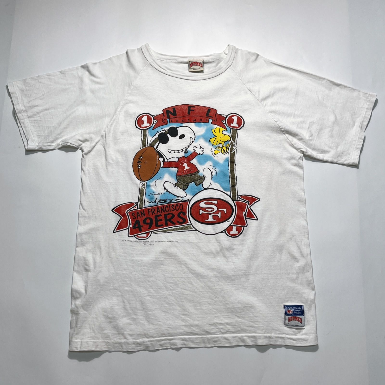 90's snoopy joe cool NFL San Francisco 49ERS vintage-shirt XL 白