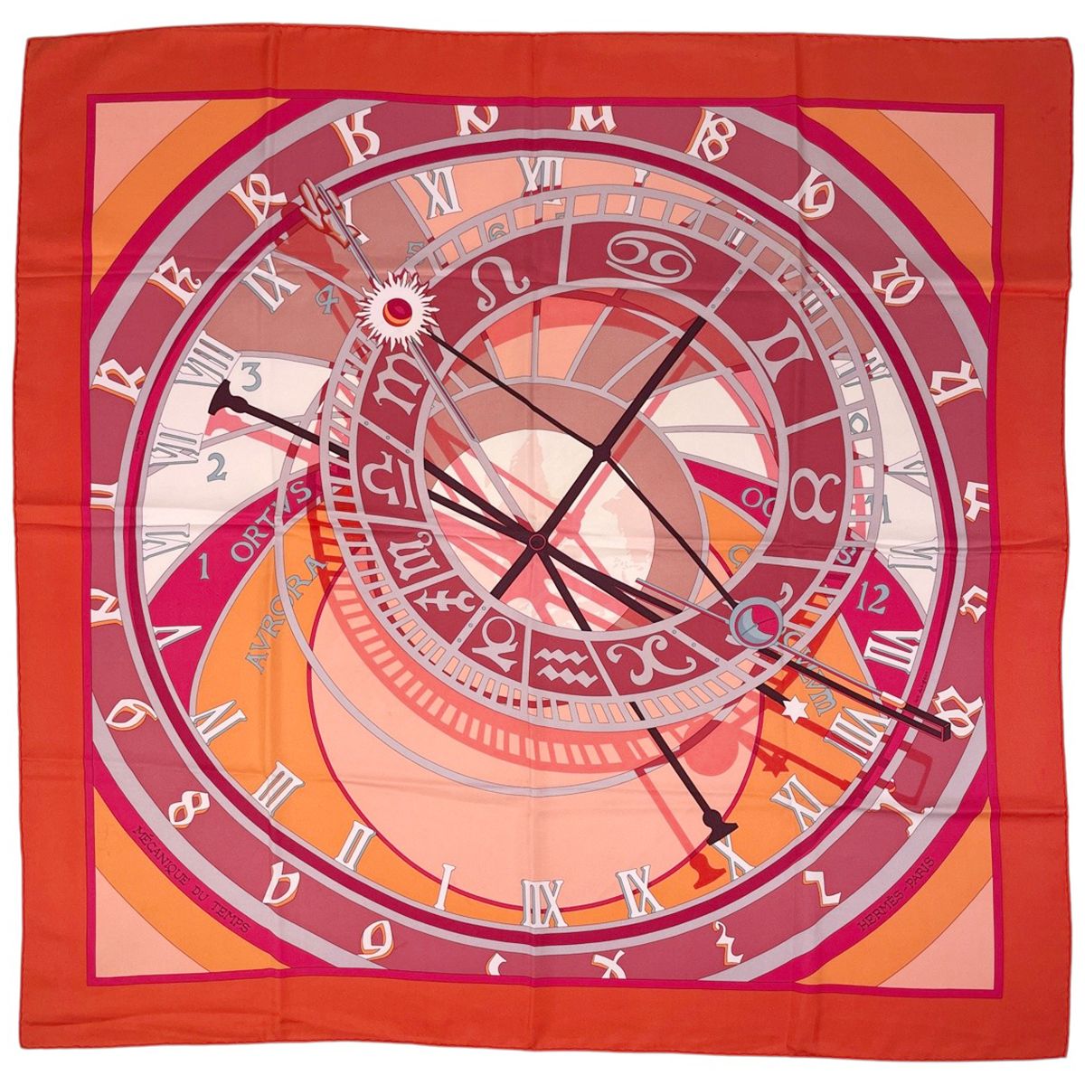 エルメス HERMES カレ90 MECANIQUE DU TEMPS 時の仕掛け スカーフ