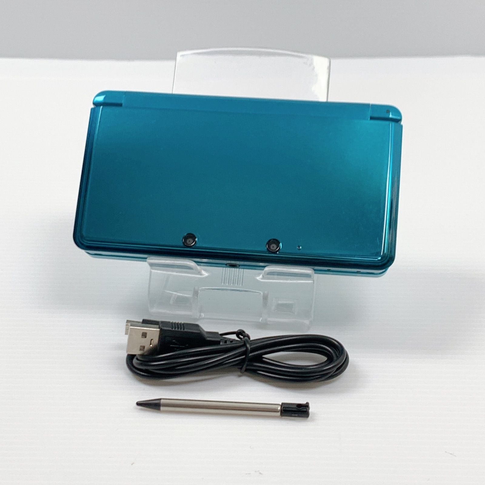 極美品 ニンテンドー 3DS アクアブルー 遊べるセット 新品バッテリー付