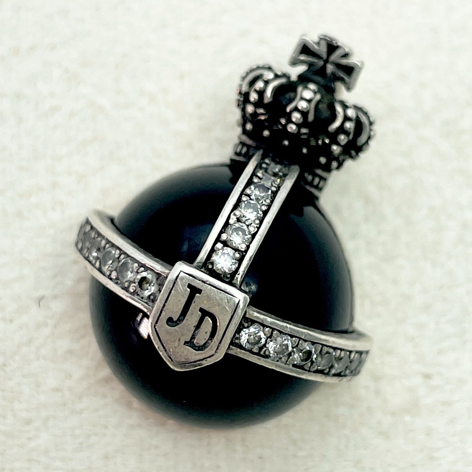 ジャスティンデイビス シルバー925 オニキス×ジルコニア オーブ