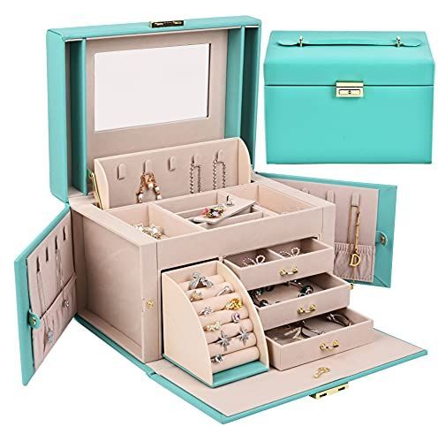 ティファニーブルー_Mサイズ SANSREPONSE ジュエリーボックス 鍵付き