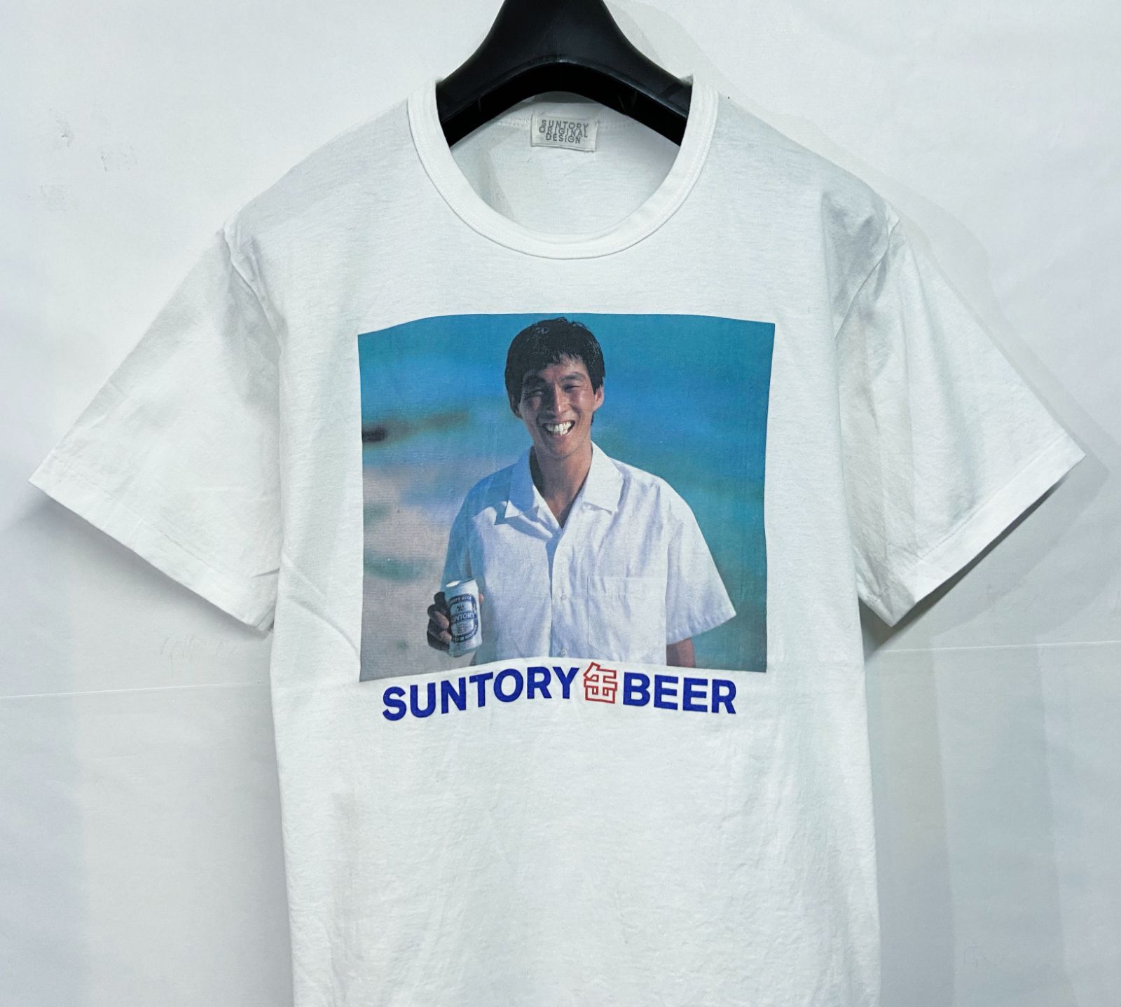 80s ヴィンテージ 明石家さんま x SUNTORY｜サントリー フォト Tシャツ