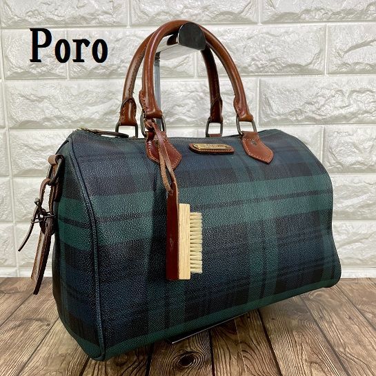 POLO / ポロラルフローレン タータンチェック ミニボストンバッグ