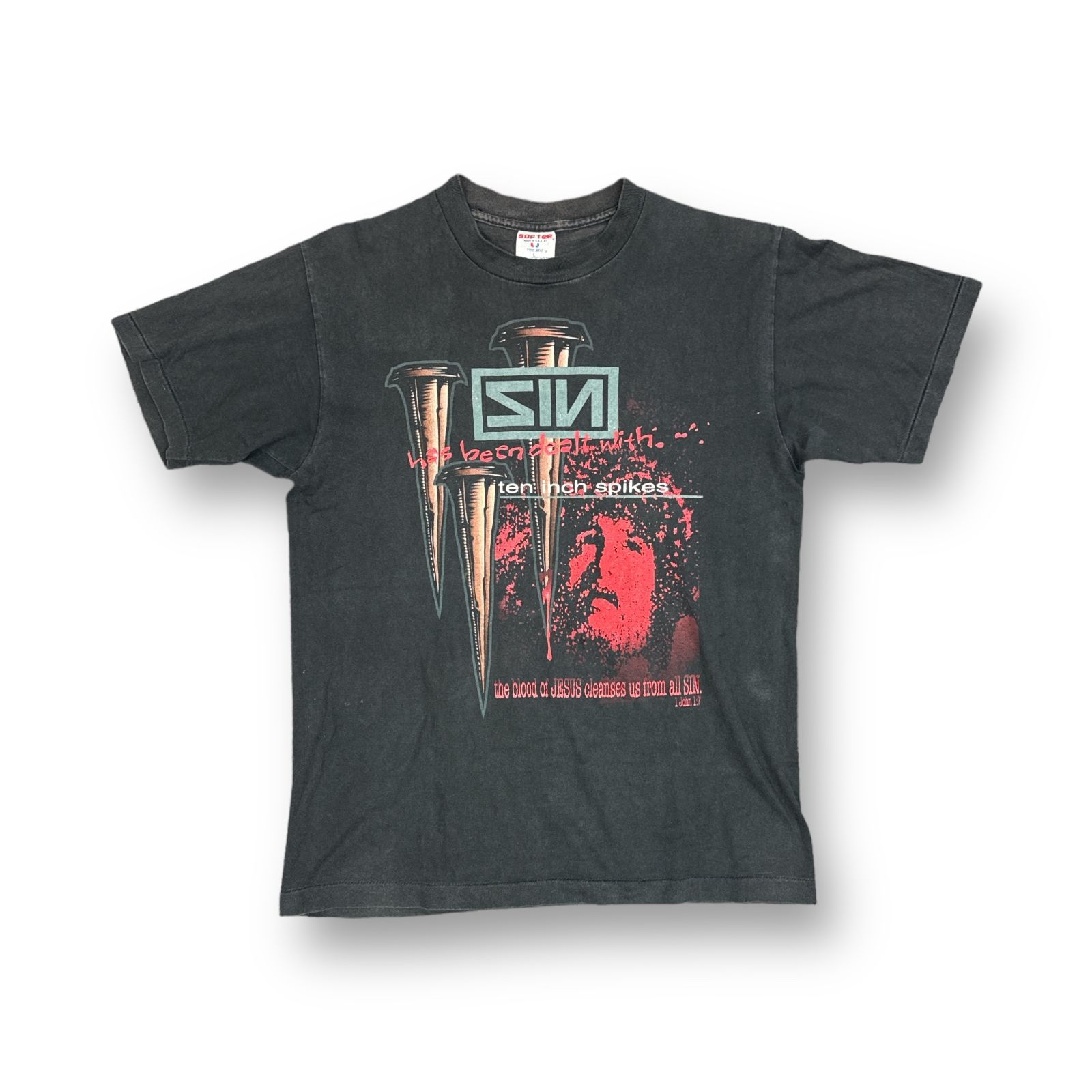 Vintage Nine Inch Nails 90s ten inch spikes Tee Jaysボディ