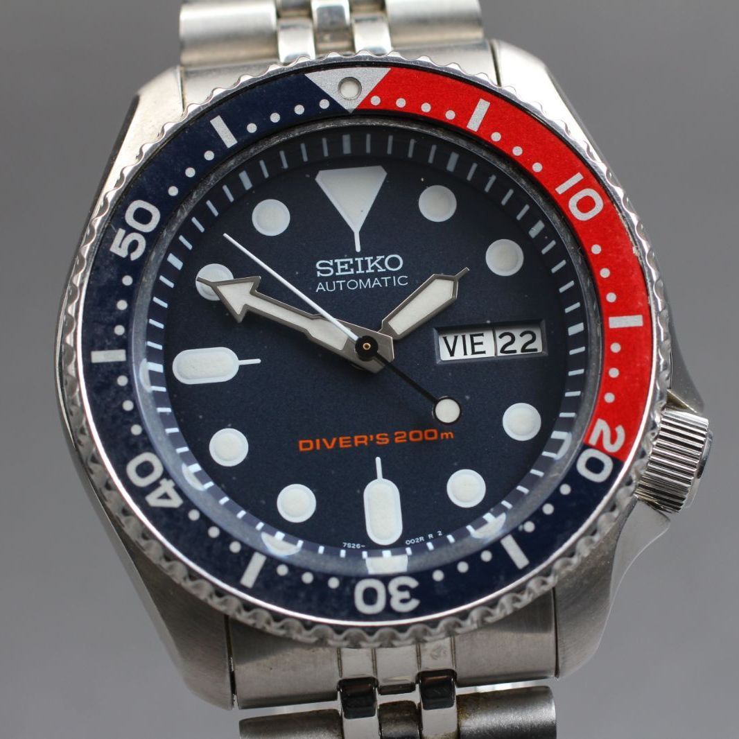 182【美品 稼働】SEIKO 7S26-0020 SKX009 Diver 200M Pepsi 42mm