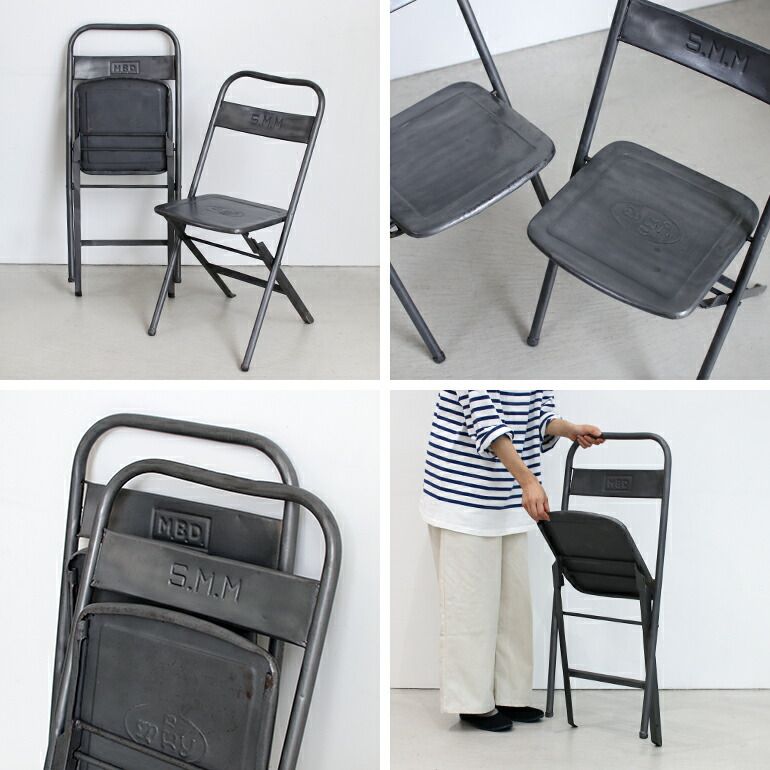新品】【1点販売】PUEBCO[プエブコ] VINTAGE STEEL FOLDING CHAIR