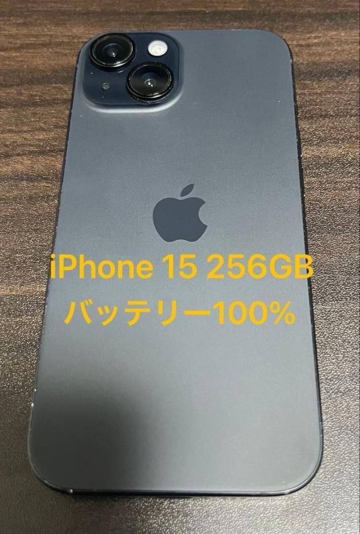 iPhone 15 256 ブラック バッテリー100%【訳あり】 - メルカリ