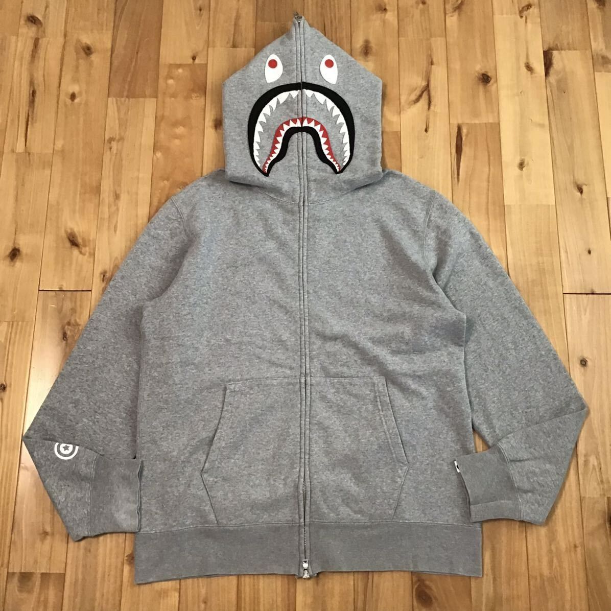 ☆XL☆ WGM シャーク パーカー グレー shark full zip hoodie a