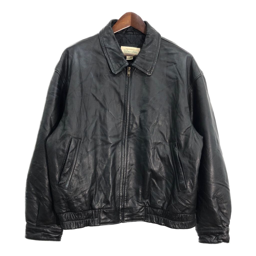 90年代 ST.JOHN'S BAY セントジョンズベイ レザージャケット ブラック