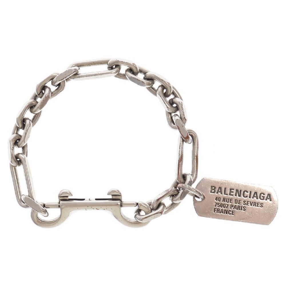BALENCIAGA (バレンシアガ) ドッグタグ ロゴ チェーンブレスレット