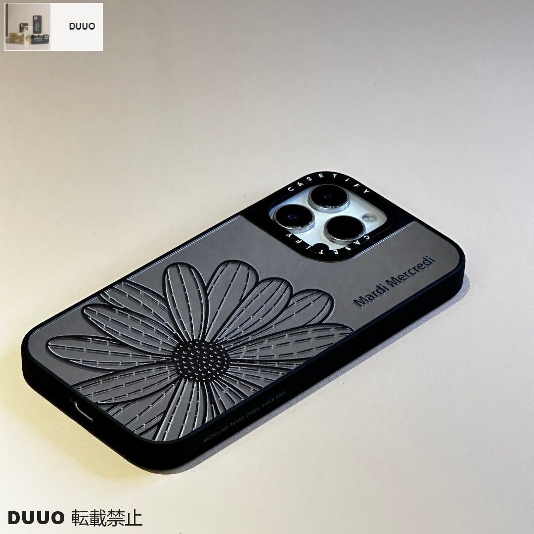 人気 デイジーフラワー iPhoneケース 鏡面 CASETiFY 耐衝撃 ケース