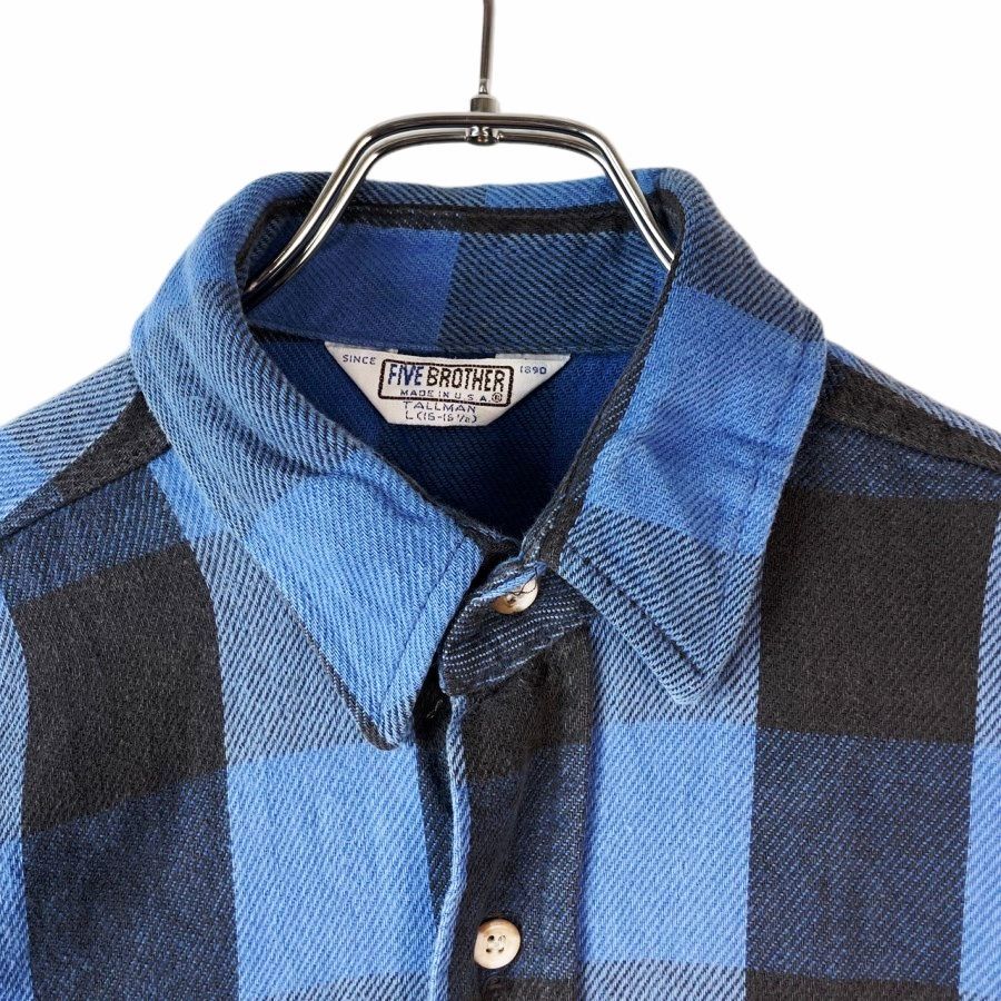 70s80sUSA製ファイブブラザーFive Brotheフランネルシャツヘビー
