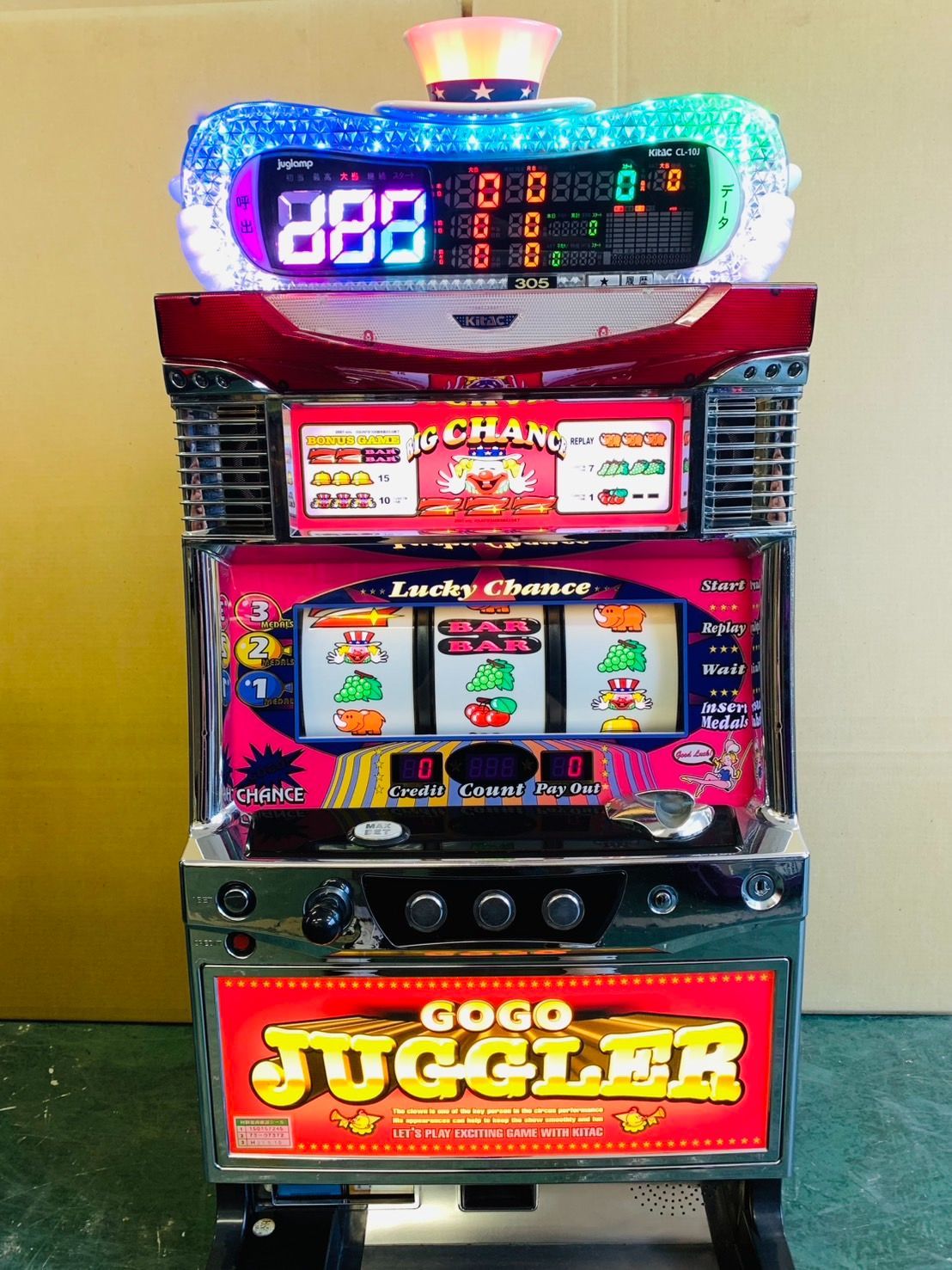 送料無料】ゴーゴージャグラーKK 実機 ジャグランプ＆コイン不要機付き