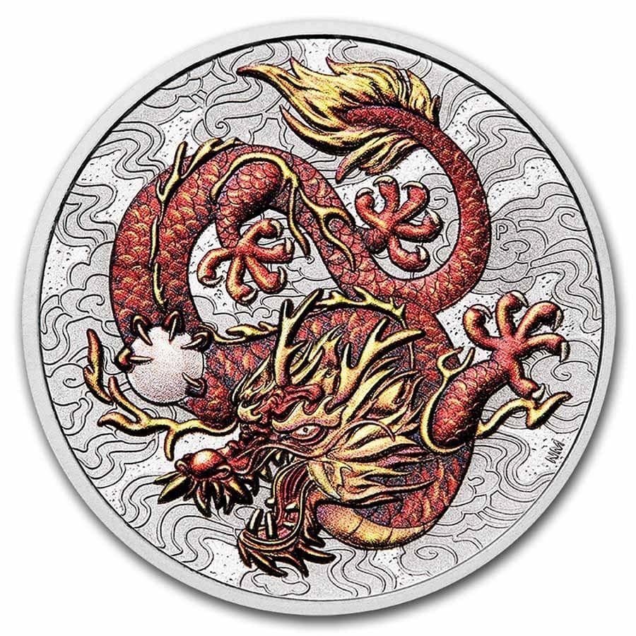 オーストラリア ドラゴン 1オンス シルバー カプセル付き 長方形