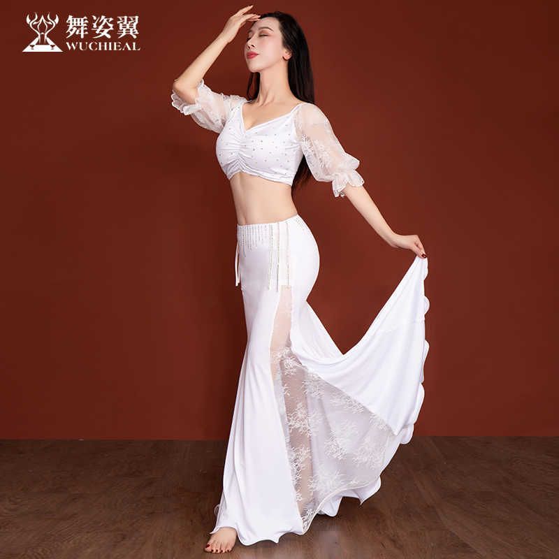 新品未使用 ベリーダンス衣装 セットアップ 白 黒 セクシー 優雅 V