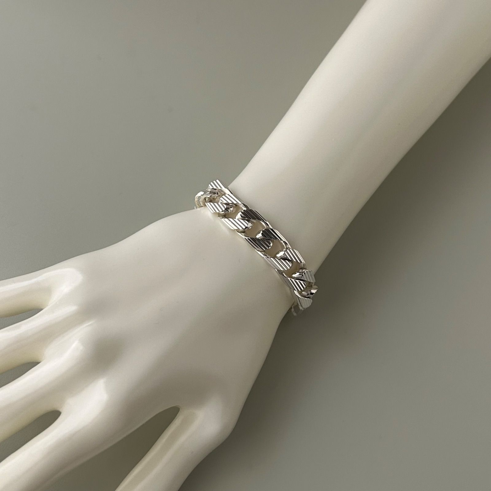 nonder様 グッチ ブレスレット 喜平 ストライプ 重厚 シルバー925