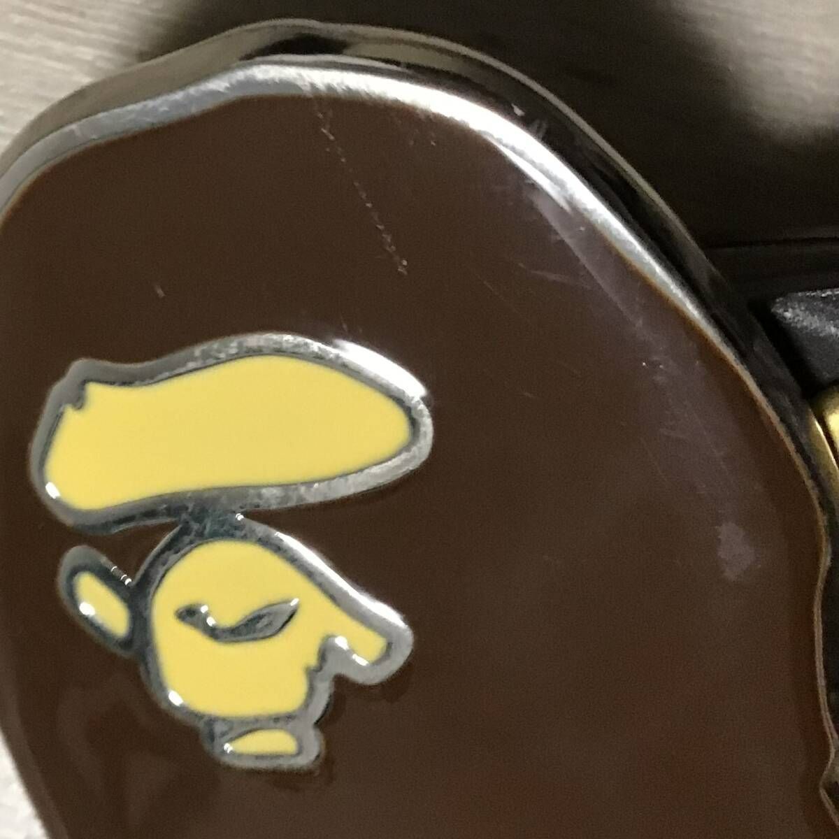 ☆XL☆ APE HEAD バックル BAPE camo 型押し レザー ベルト ブラウン a