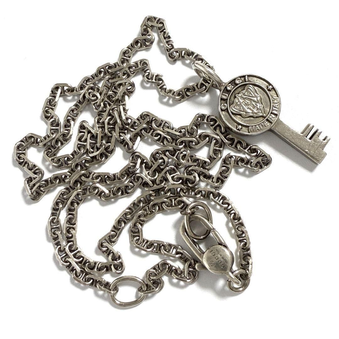 美品】グッチ メンズ レディース クレストキー ペンダント ネックレス