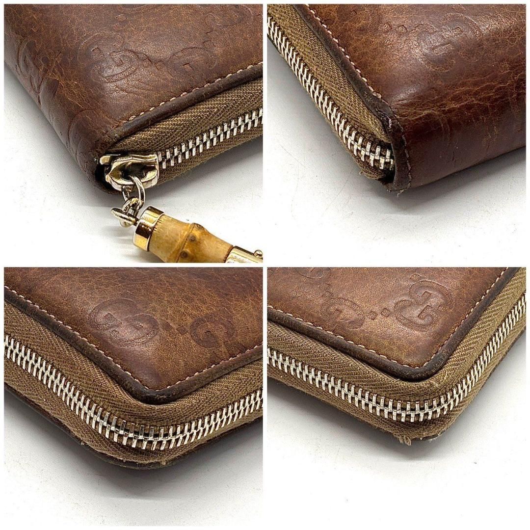 GUCCI グッチ 長財布 グッチシマ ラウンドジップ バンブータッセル