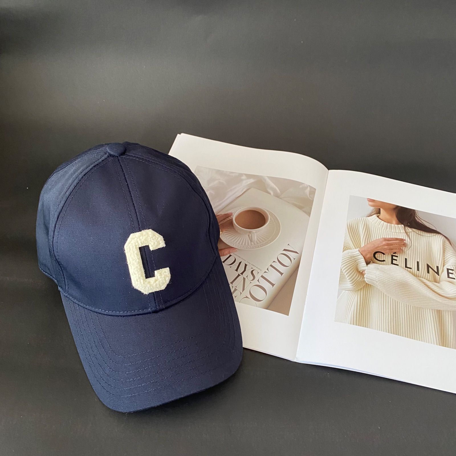 Cマークロゴベースボールキャップネイビー紺野球帽子セリーヌカブス