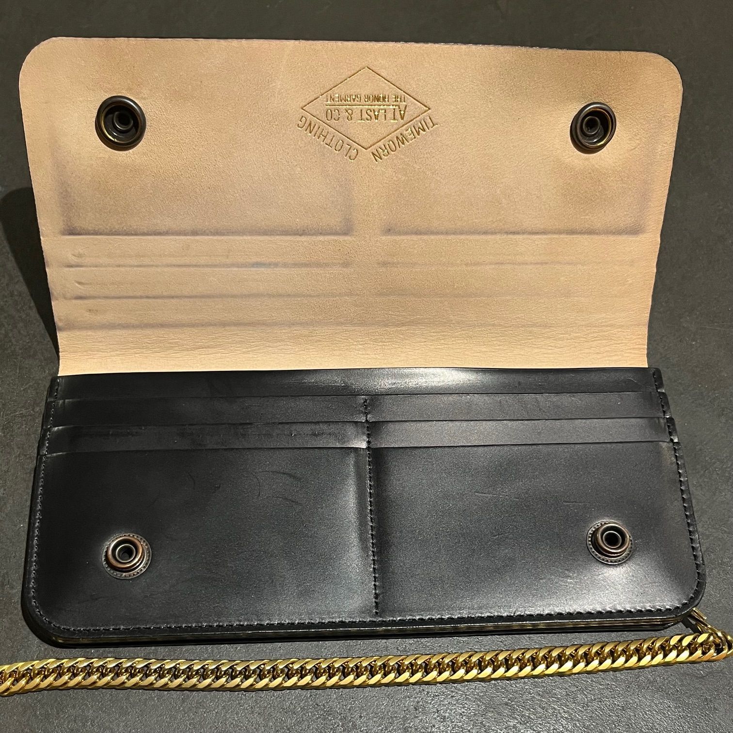 美品 TIMEWORN CLOTHING ATLAST&CO コードバーン レザー ウォレット 長