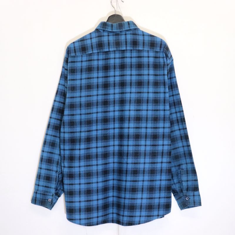 70s vintage Sears チェック柄 プリントネル 長袖シャツ メンズ 表記XL