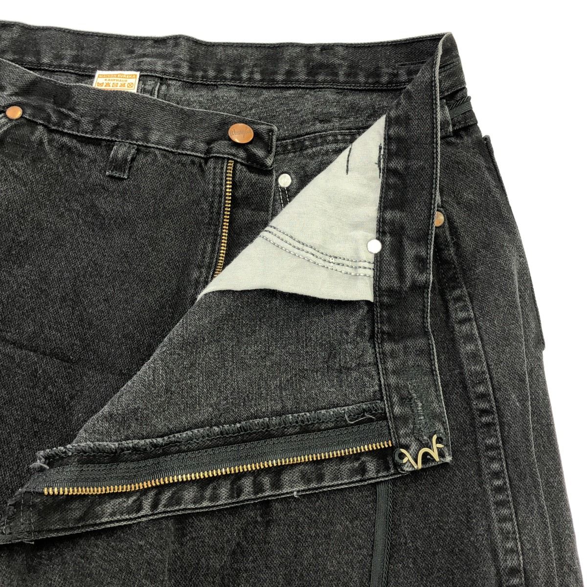 MAISON EUREKA メゾンエウレカ リメイクラップデニムパンツ ブラック S