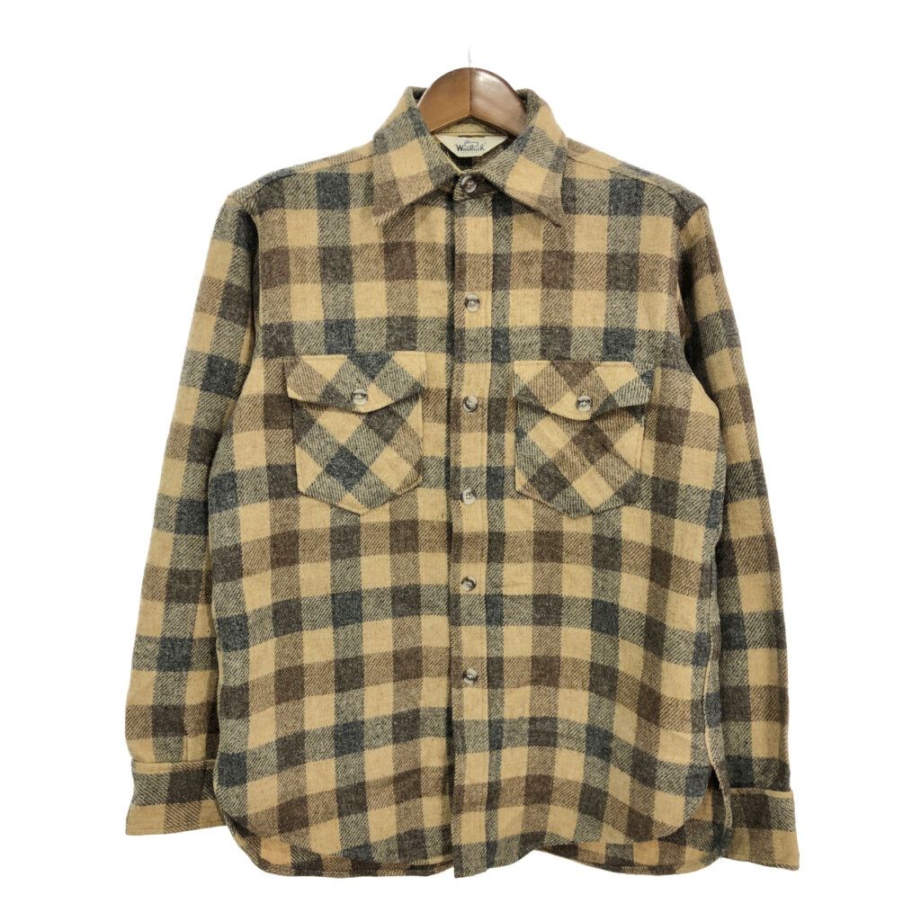 70年代 WOOLRICH ウールリッチ ウールシャツ チェック ブラウン