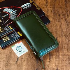 ブライドルレザー メンズ 長財布 ダブルファスナー ダブルジップ