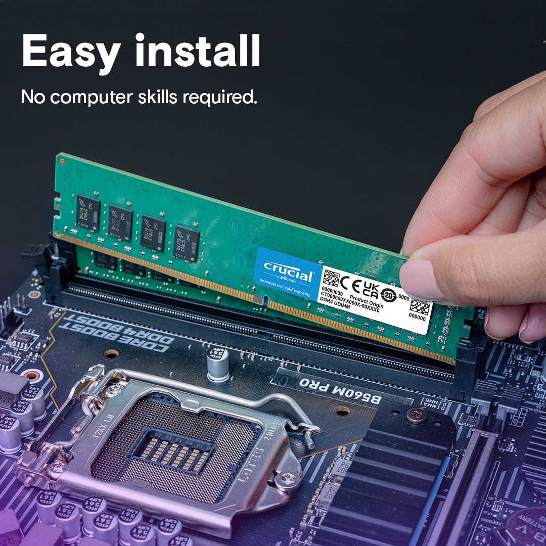 Crucial 32GB Kit (16GBx2) DDR4-2400 UDIMM | CT2K16G4DFD824A