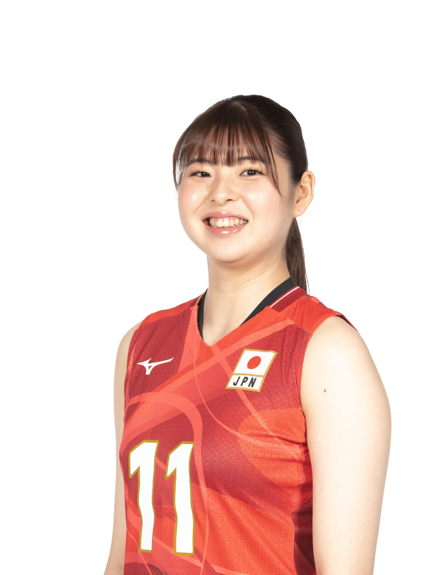 山田二千華 バレーボール女子日本代表直筆サインmini色紙NECレッド