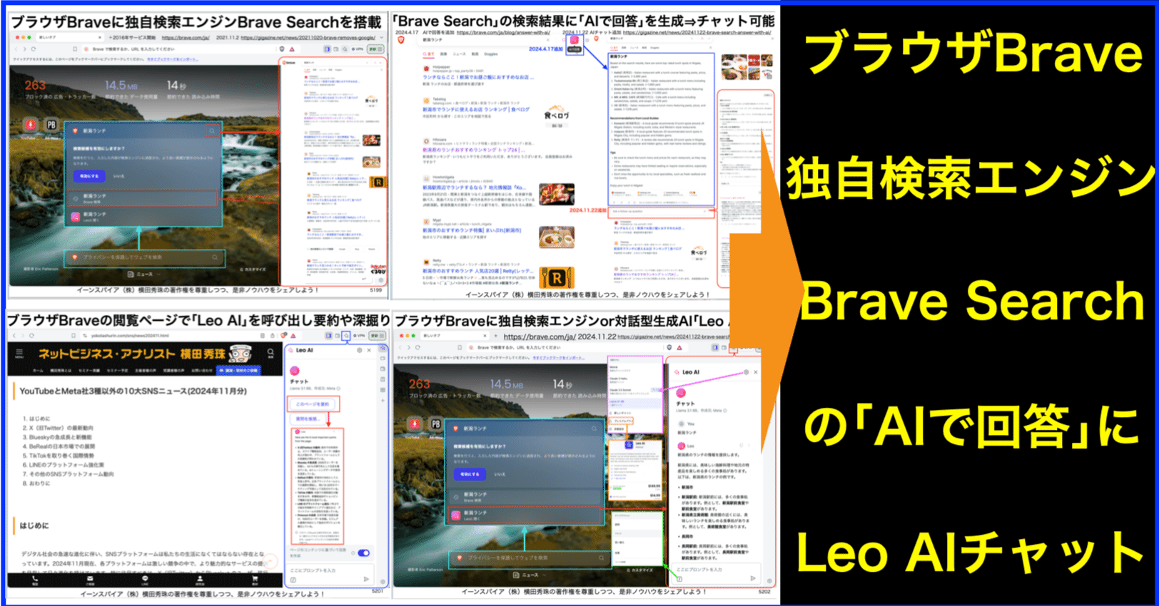 ブラウザBraveの検索エンジンBrave Searchの｢AIで回答｣にLeo AI追加