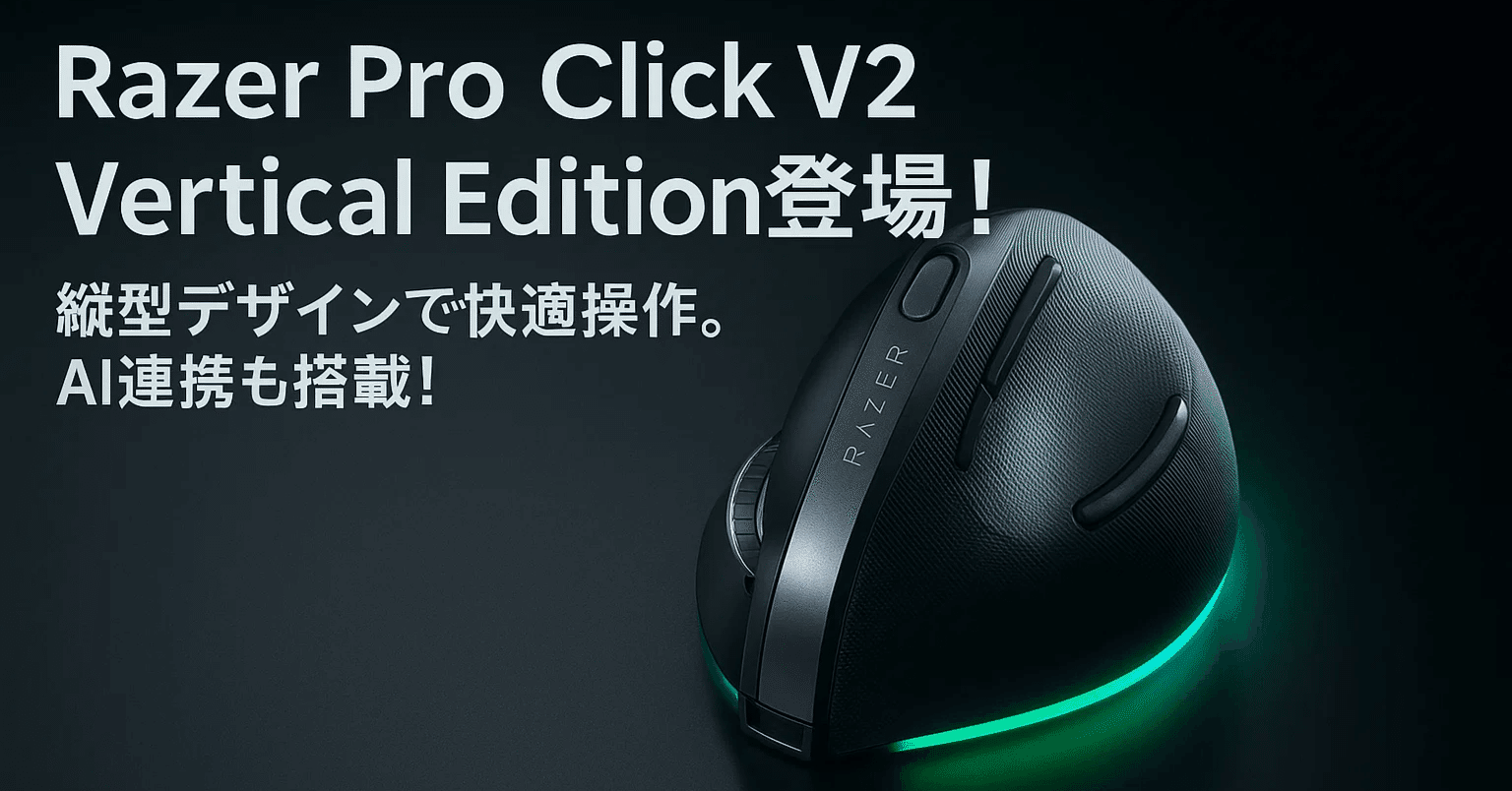 🖱️【新製品紹介】Razer「Pro Click V2 Vertical Edition」縦型で快適