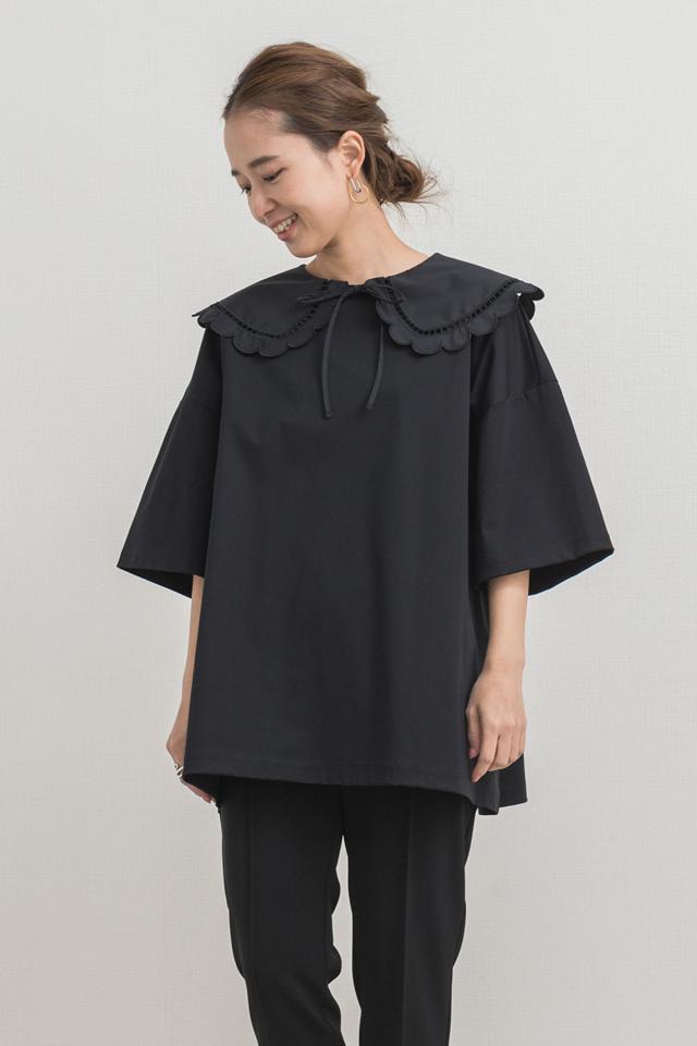 yori(ヨリ)の「スカラップカラーカットソー【2021SP】2月上旬入荷