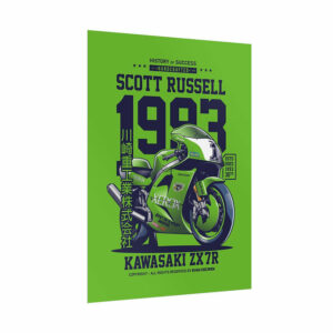 Kawasaki ZX7R 1993 Scott Russell Poster | MotoGP Superbike Racing