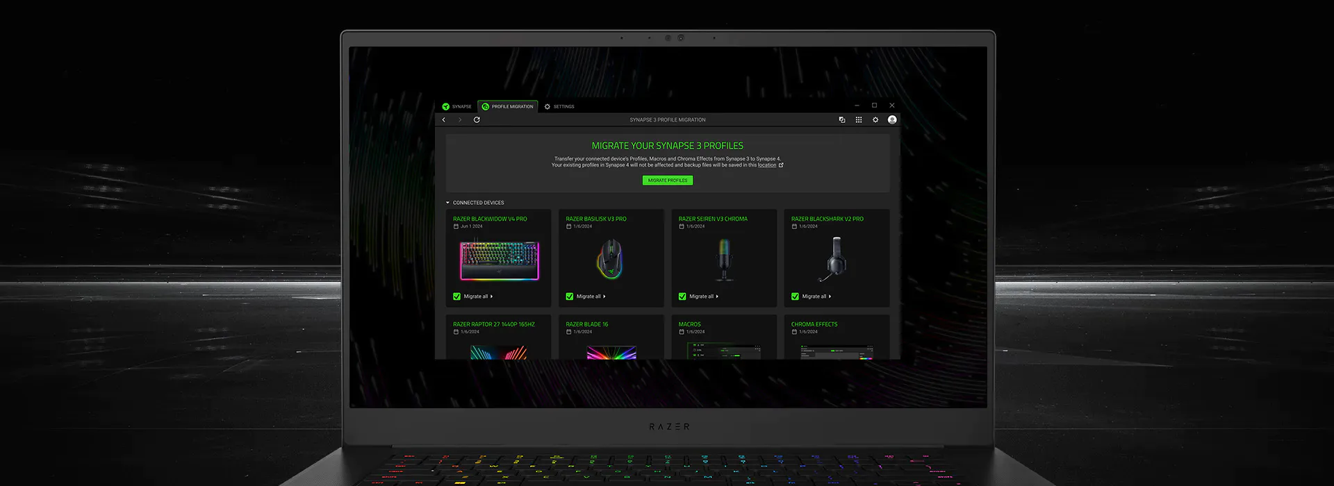 Razer Synapse 4: 高度なデバイスコントロールとライティング