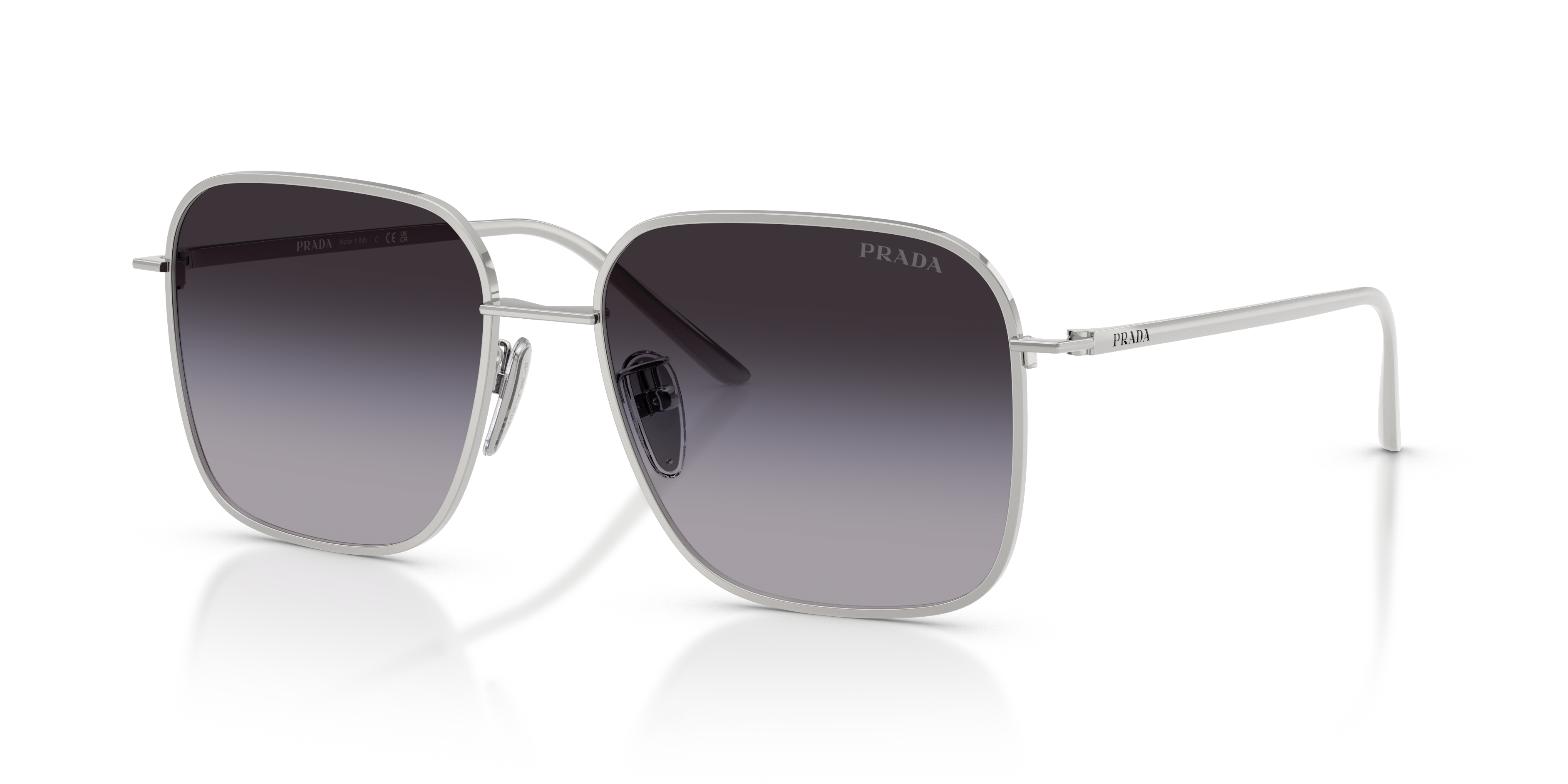 Prada PR C54SD XL (57 - 17) with Grey lenses and Silver frame