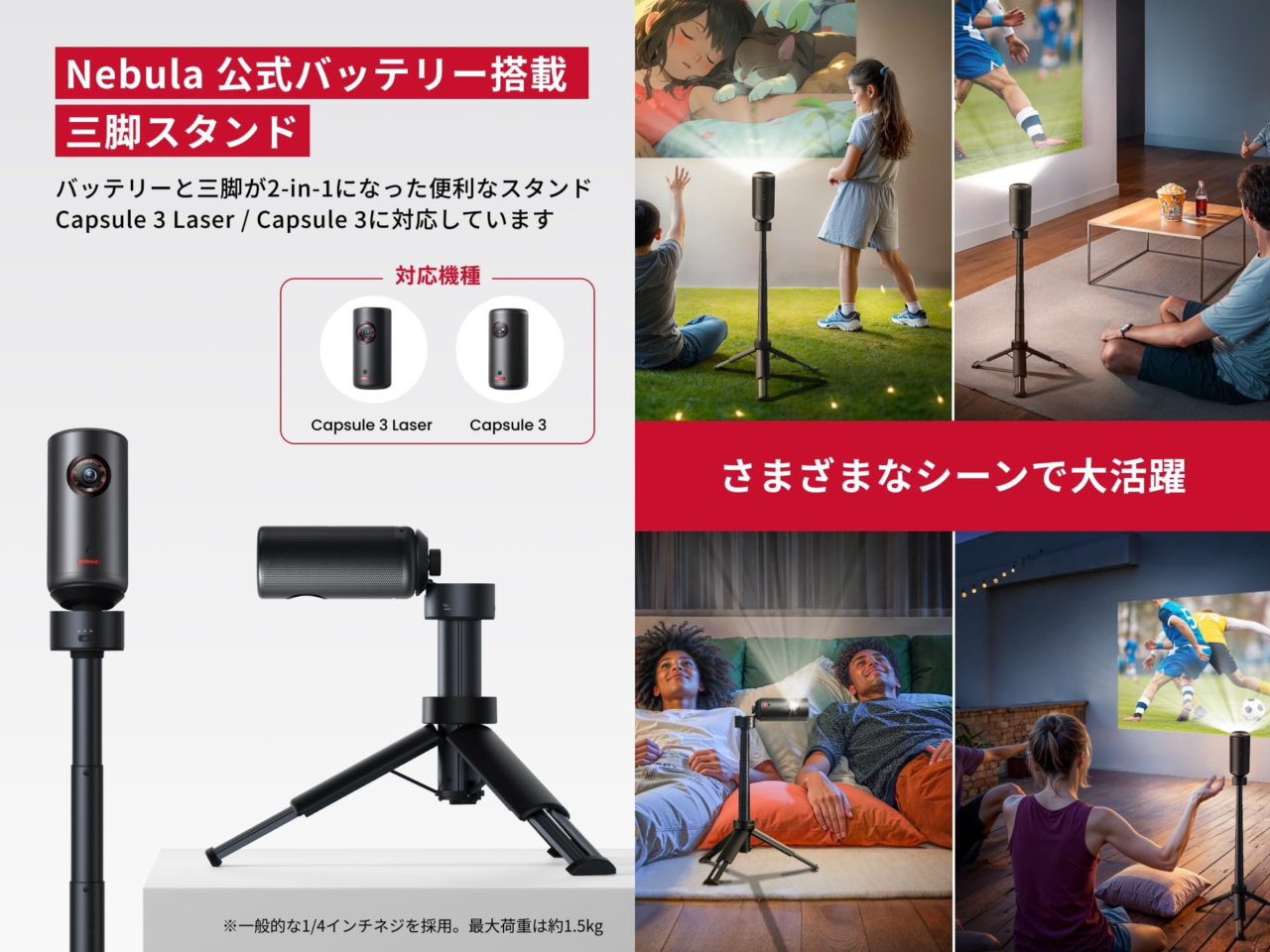 Anker Japan、モバイルプロジェクターNebula Capsule 3/Laserの高さと
