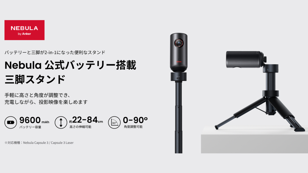 Anker Japan、モバイルプロジェクターNebula Capsule 3/Laserの高さと
