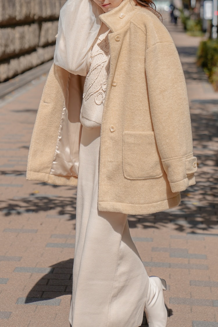 APRILY / 3wayネックブークレボアコート