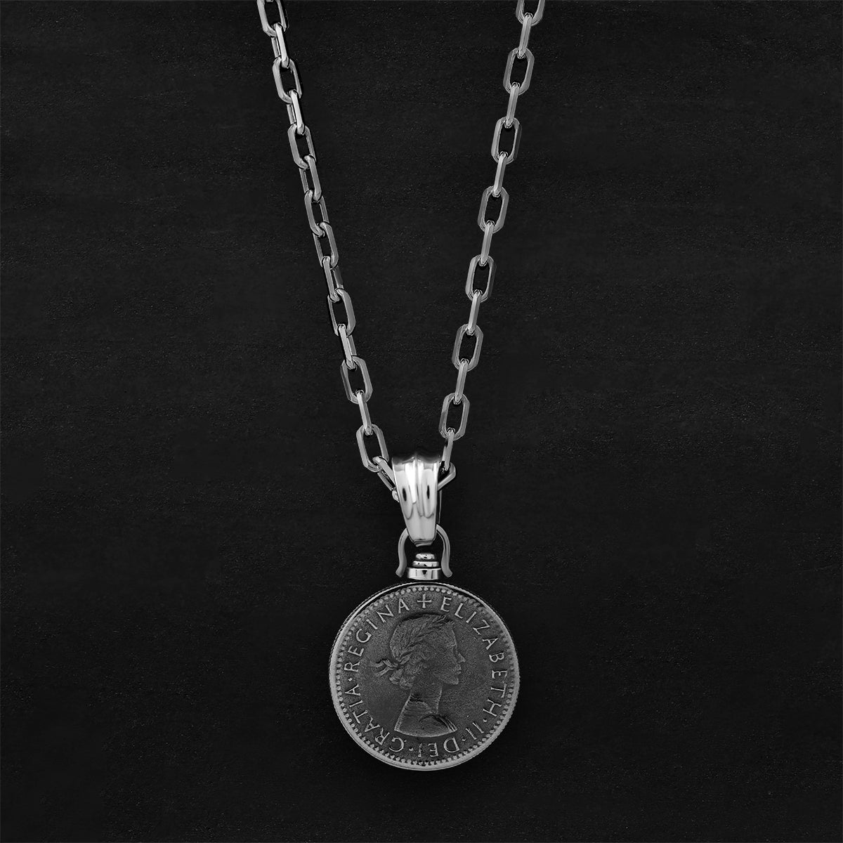 AQUA FORTIS】幸せのシックスペンスコインネックレス（カットアズキ