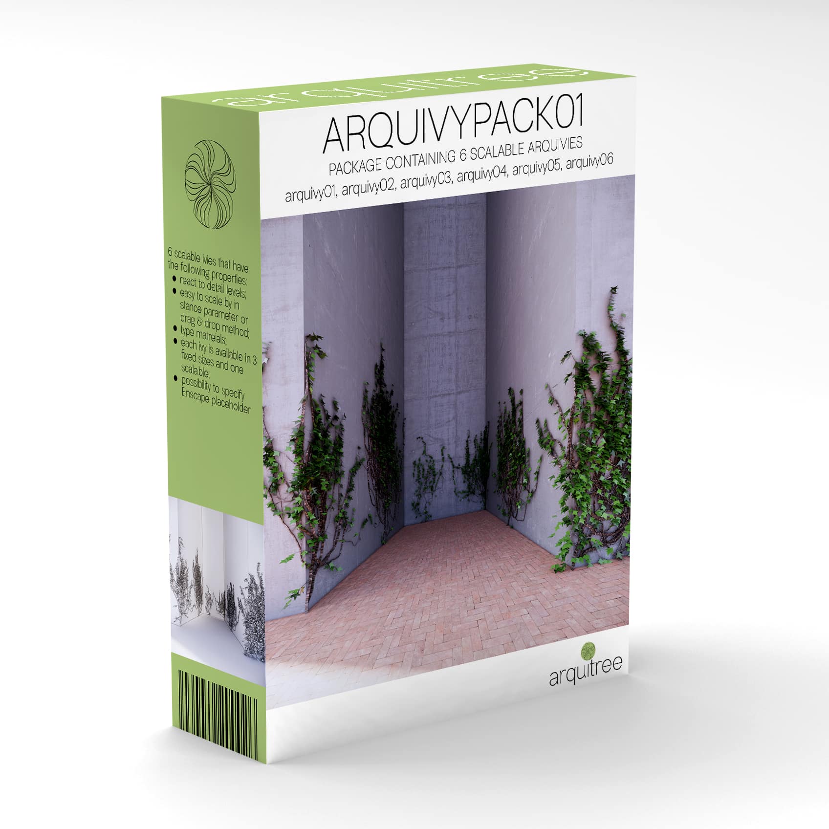 arquivypack01_6 scalable ivy plants - arquitree Revit families