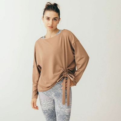 LITHEE（リジー）】ウエストリボンプルオーバー（ブラウン）｜LITHEE