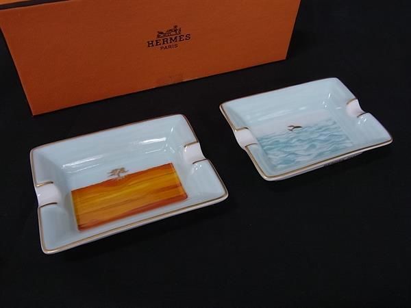 □美品□ HERMES エルメス プレート 灰皿 アッシュトレイ 2点セット