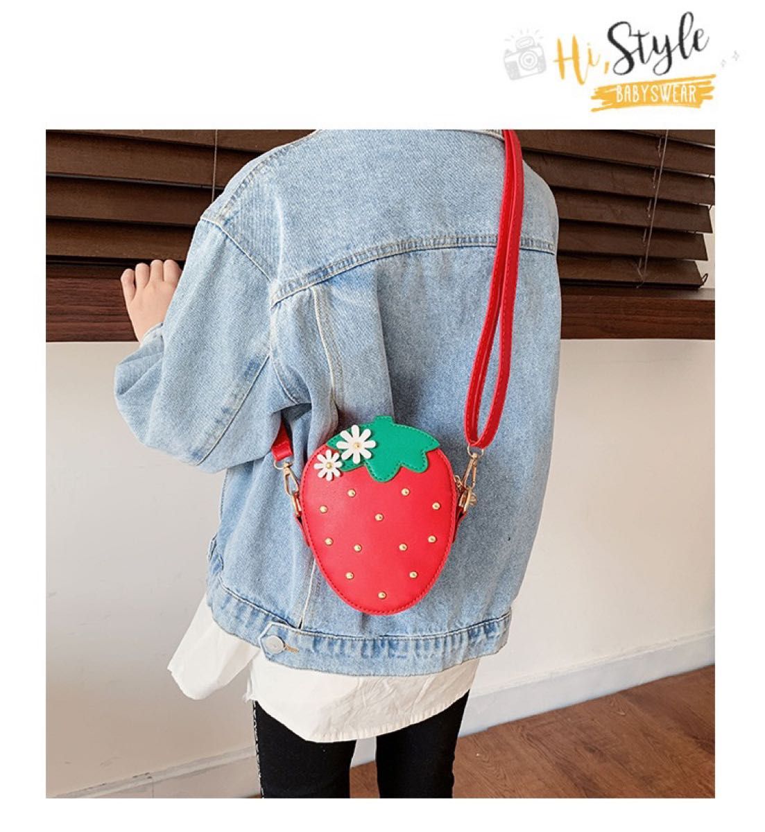 ファミリア いちご柄 ショルダーバッグ ポシェット キッズ 子供用