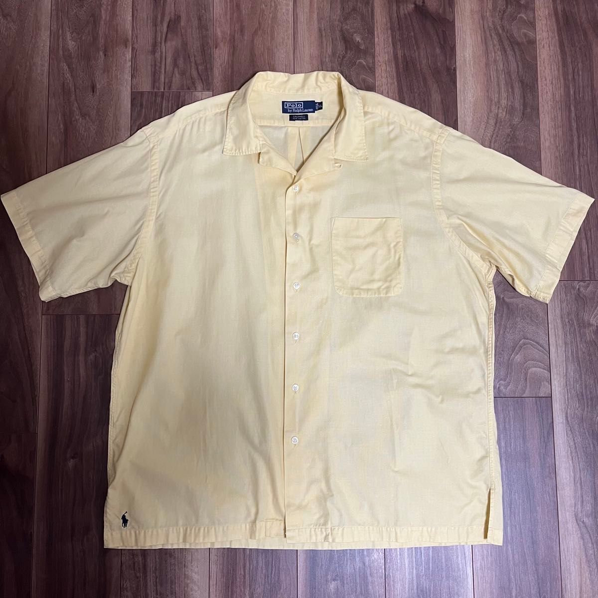 90s ラルフローレン CLAYTON XL ホワイト 開襟 半袖シャツ オープン