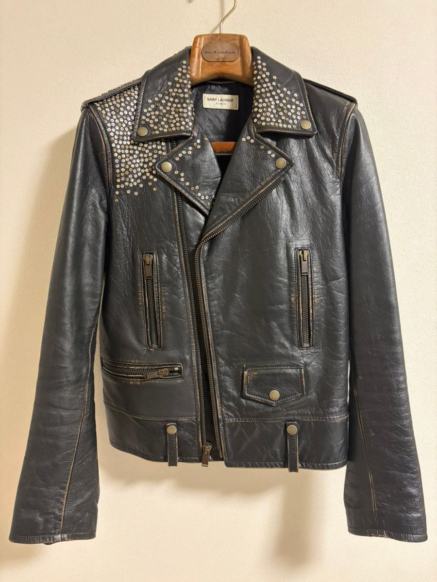 登坂広臣さん着用 15SS サンローランパリ ダブルレザーライダース 44