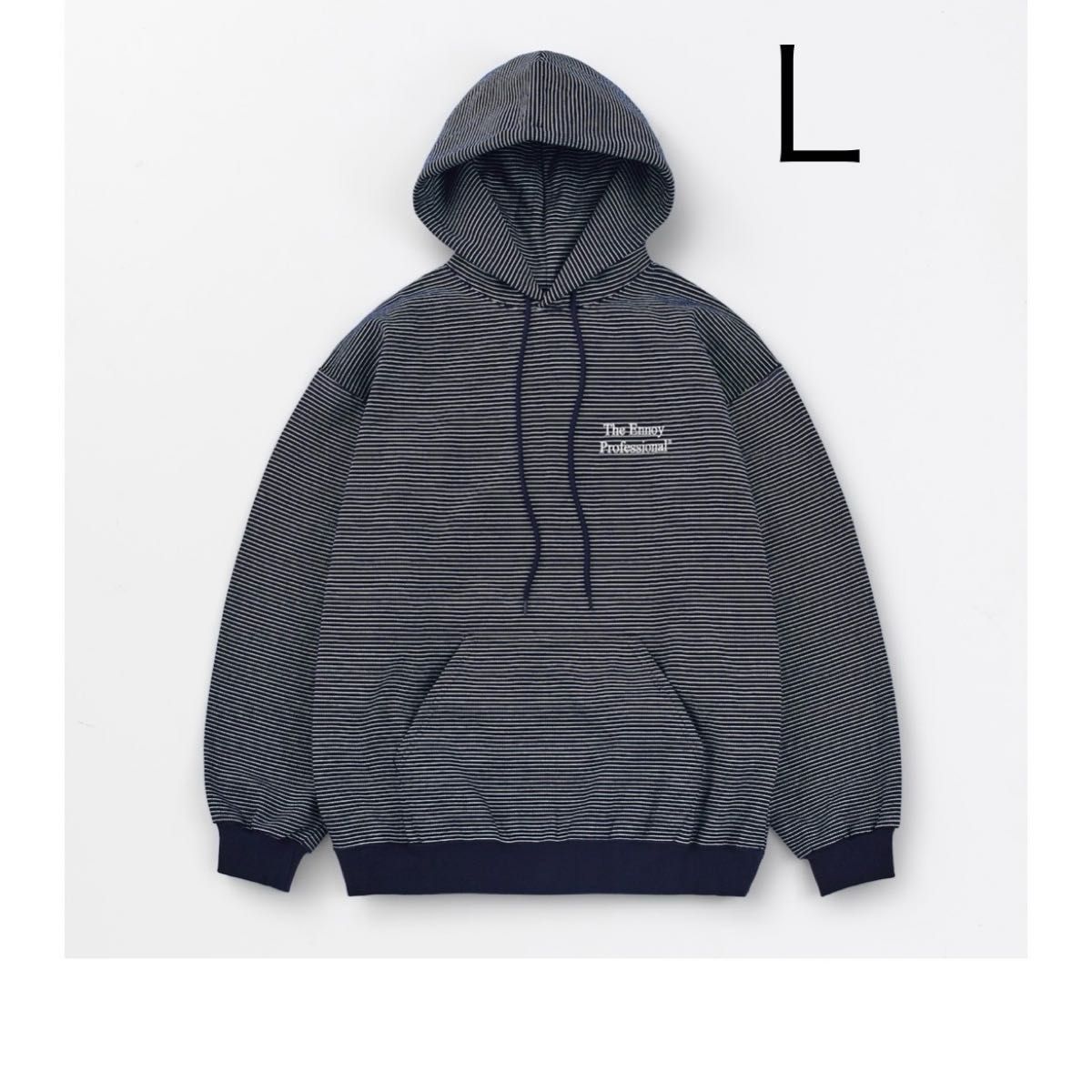 ENNOY BORDER HOODIE SWEAT BLACK × WHITE エンノイ ボーダー フーディ