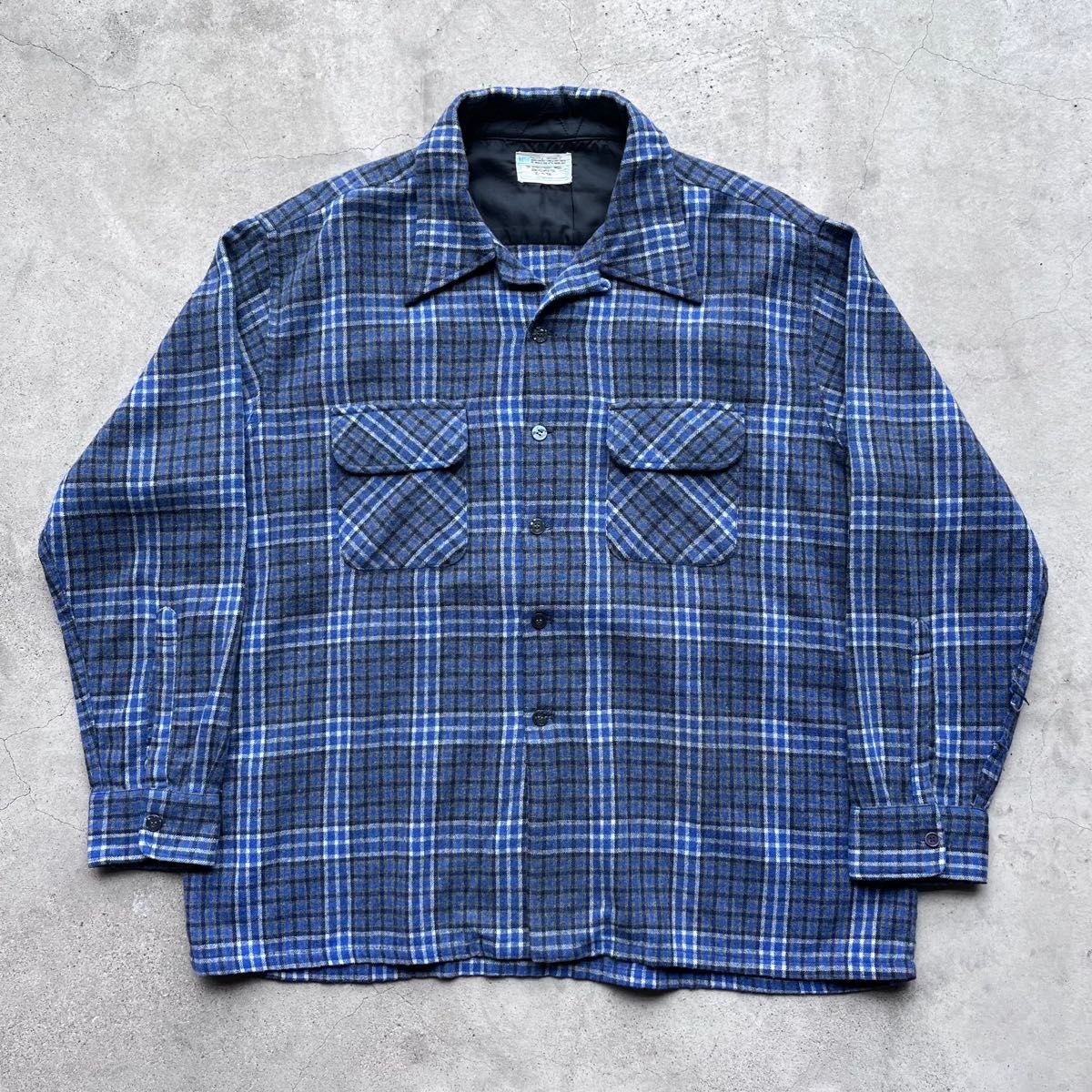 60s PENDLETON ペンドルトン ボードシャツ M 青オンブレ ブルー｜Yahoo